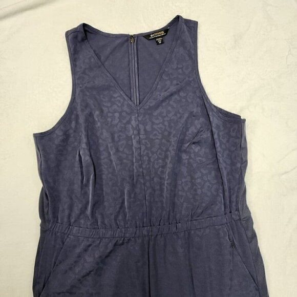 Athleta Brooklyn Textured Jumpsuit Leopard Size 22 Sleeveless Gray Violet - Picture 7 of 9